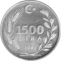 Türkei 1.500 Lira 1983 - F.A.O. Welternährungstag - Silber