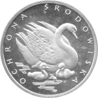Polen 500 Zlotych 1984 - Höckerschwan mit Jungen -...