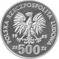 Polen 500 Zlotych 1985 - Eichhörnchen - Silber PP