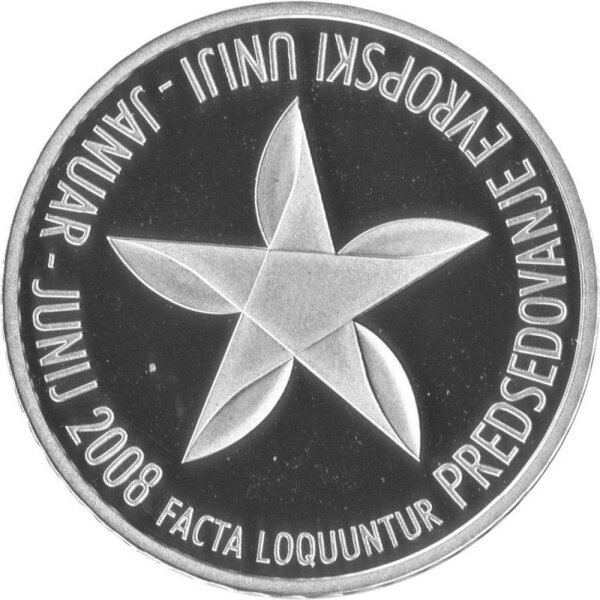 Slowenien 30 Euro 2008 - EU-Ratspräsidentschaft - Silber PP