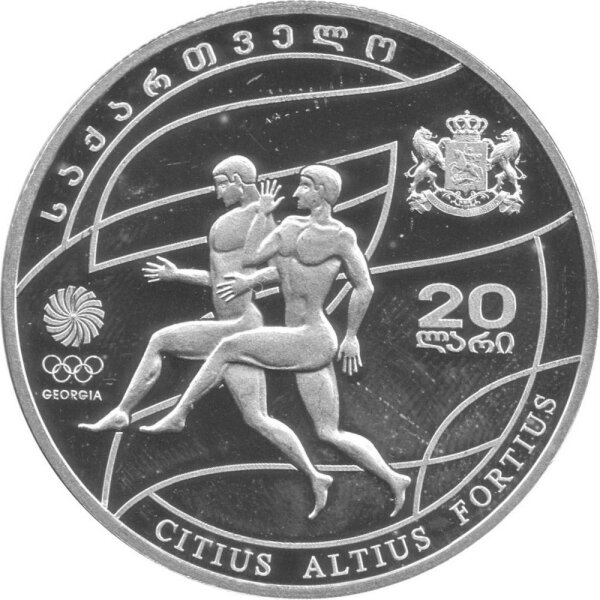Georgien 20 Lari 2008 - XXIX. Olympische Sommerspiele 2008 in Peking - Silber PP