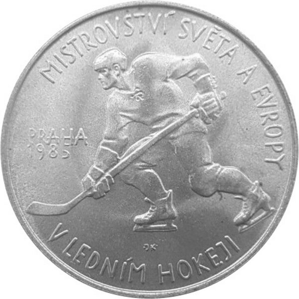 Tschechoslowakei 100 Kronen 1985 - Eishockey-Meisterschaften - Silber