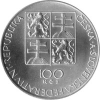 Tschechoslowakei 100 Kronen 1991 - 200. Todestag von Wolfgang Amadeus Mozart - Silber