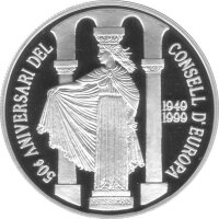 Andorra 10 Diners 1999 - 50 Jahre Europarat - Silber PP