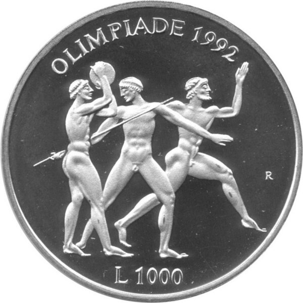 San Marino 1.000 Lire 1992 - XXV. Olympische Sommerspiele 1992 in Barcelona - Silber PP
