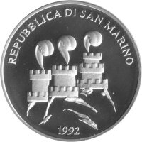 San Marino 1.000 Lire 1992 - XXV. Olympische Sommerspiele 1992 in Barcelona - Silber PP