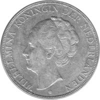 Niederlande 2,5 Gulden 1930 - Königin Wilhelmina -...