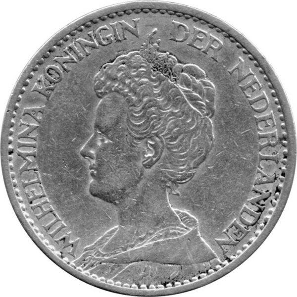 Niederlande 1 Gulden 1916 - Königin Wilhelmina - Silber