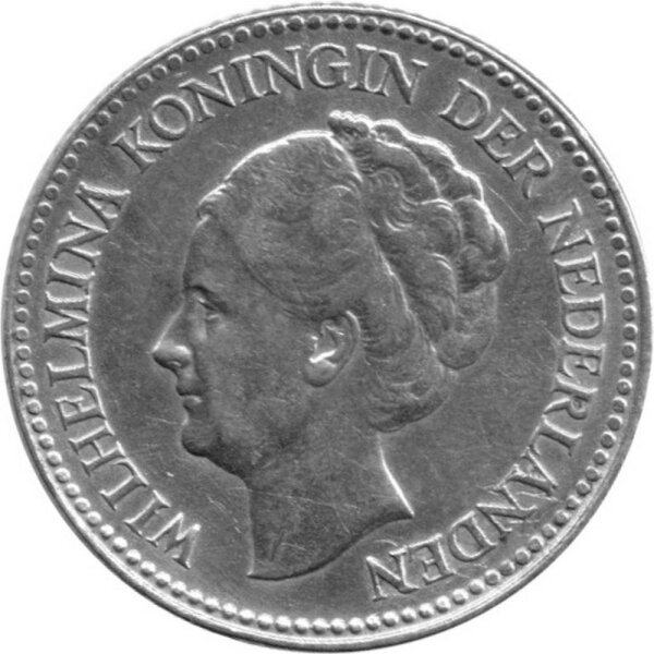 Niederlande 0,5 Gulden 1929 - Königin Wilhelmina - Silber