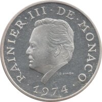 Monaco 100 Francs 1974 - 25. Regierungsjubiläum von...