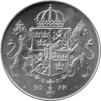 Schweden 50 Kronen 1976 - Königliche Hochzeit - Silber