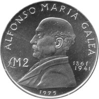 Malta 2 Lira 1975 - Alfonso Maria Galea - Silber