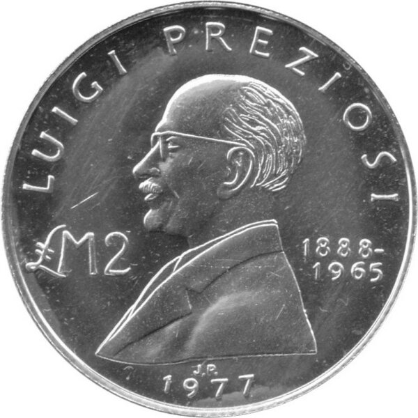 Malta 2 Lira 1977 - Luigi Preziosi - Silber