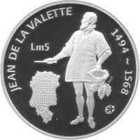 Malta 5 Lira 2007 - Jean de la Valette - Silber PP