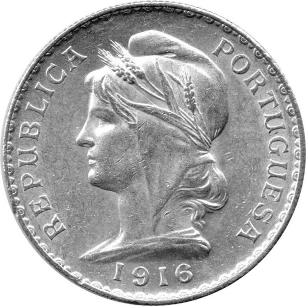 Portugal 1 Escudo 1916 - Umlaufmünze - Silber
