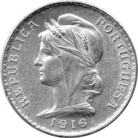 Portugal 1 Escudo 1916 - Umlaufmünze - Silber