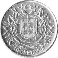 Portugal 10 Centavos 1915 - Umlaufmünze - Silber