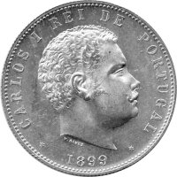 Portugal 1.000 Reis 1899 - Carlos I. - Silber