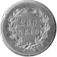 Portugal 200 Reis 1891 - Carlos I. - Silber