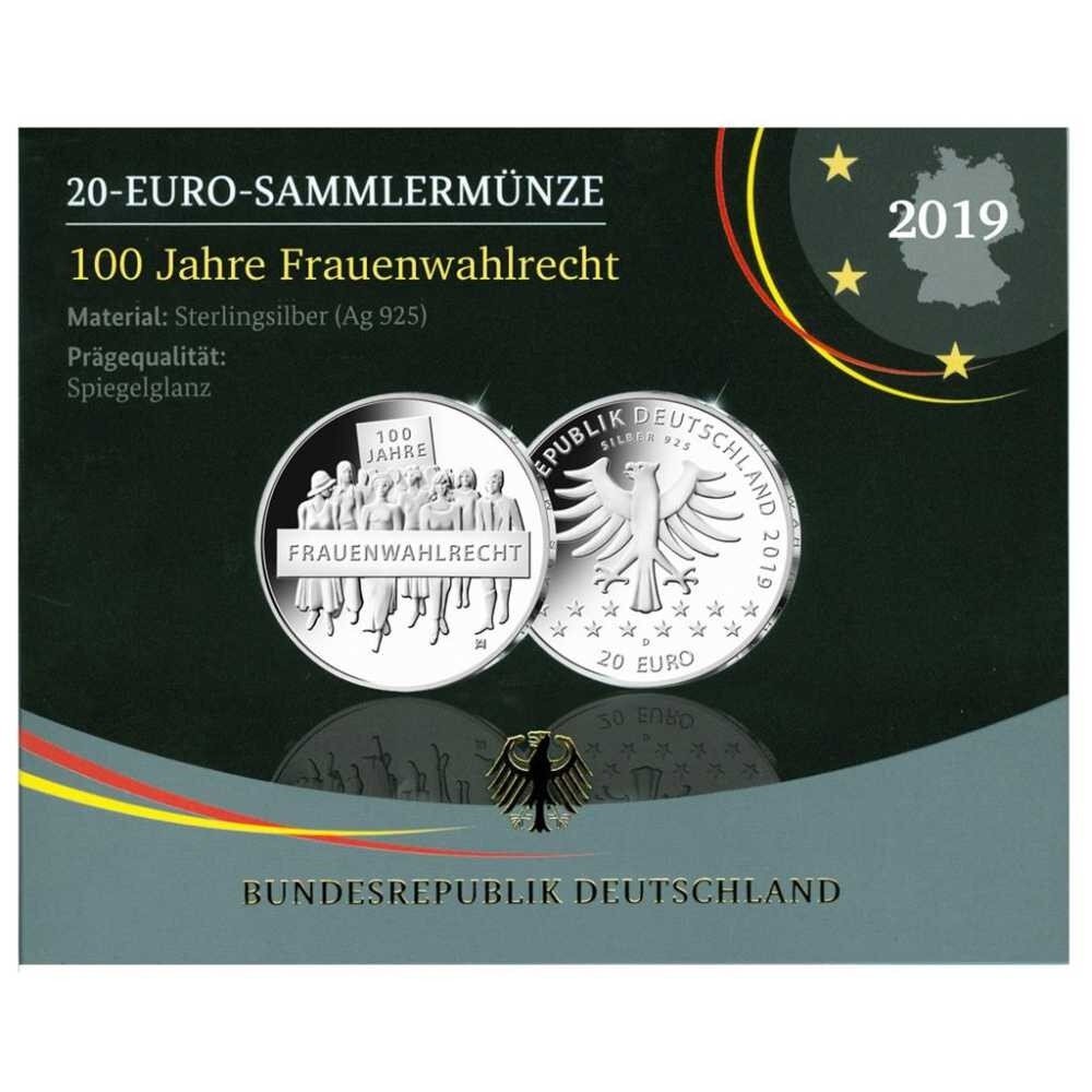 Deutschland 20 Euro 2019 100 Jahre Frauenwahlrecht - PP