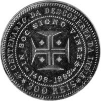 Portugal 200 Reis 1898 - Carlos I. "400. Jahrestag der Entdeckung Indiens" - Silber