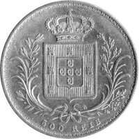 Portugal 500 Reis 1886 - Louis I. - Silber