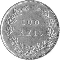 Portugal 100 Reis 1888 - Louis I. - Silber