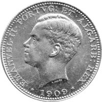 Portugal 200 Reis 1909 - Emanuel II. - Silber
