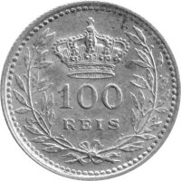 Portugal 100 Reis 1910 - Emanuel II. - Silber