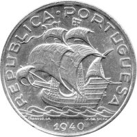 Portugal 10 Escudos 1940 - Umlaufmünze - Silber