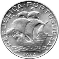 Portugal 2,5 Escudos 1944 - Umlaufmünze - Silber