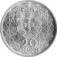 Portugal 20 Escudos 1966 - Salazar-Brücke - Silber