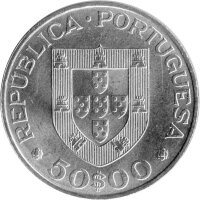 Portugal 50 Escudos 1969 - 100. Geburtstag von António Óscar de Fragoso Carmona - Silber