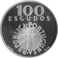 Portugal 100 Escudos 1977 - Revolution von 1974 - Silber PP