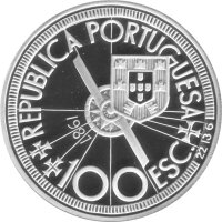Portugal 100 Escudos 1987 - Diogo Cao - Silber PP
