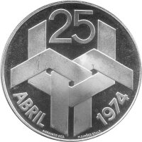 Portugal 250 Escudos 1976 - Revolution von 1974 - Silber PP