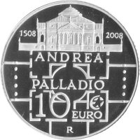 Italien 10 Euro 2008 - 500. Geburtstag von Andrea Palladio - Silber PP