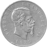 Italien 5 Lire 1873 - König Vittorio Emanuele II. -...