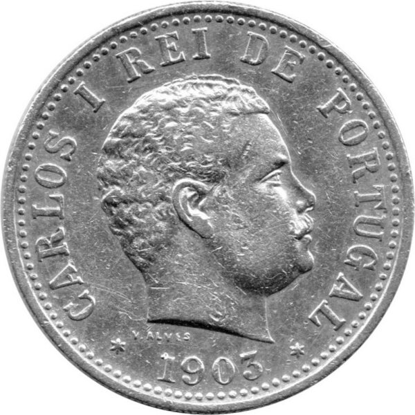 Portugisisch Indien 1 Rupie 1903 - Carlos I. - Silber