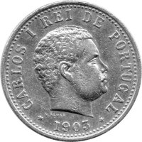 Porugisisch Indien 1 Rupie 1903 - Carlos I. - Silber