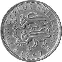 Zypern 2 Shillings 1947 - Georg VI. - Ku-Ni