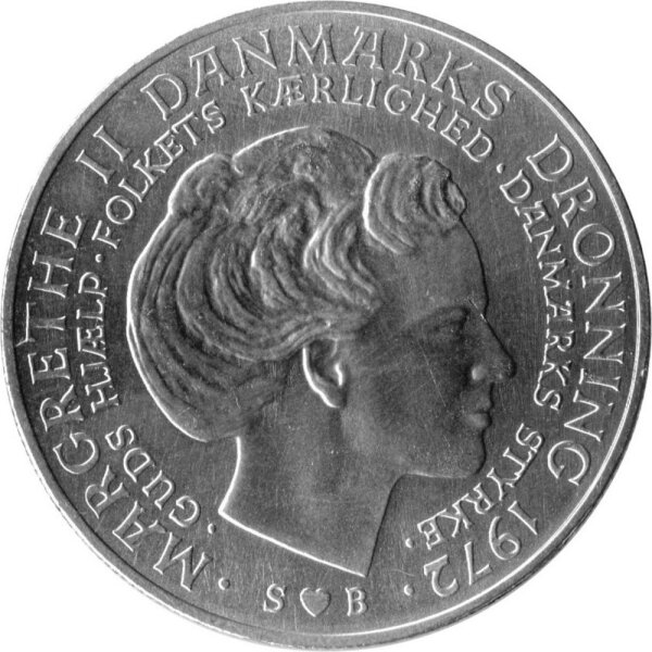 Dänemark 10 Kronen 1972 - Margarethe II. "Thronbesteigung" - Silber