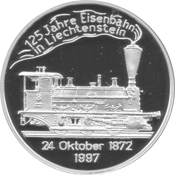 Liechtenstein 20 Euro 1997 - 125 Jahre Lichtensteinische Eisenbahn - Silber PP