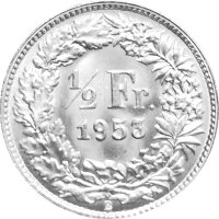 Schweiz 1/2 Franken 1875 - 1967 10 Stück 835/1000 Silber