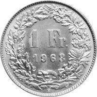 Schweiz 1 Franken 1875 - 1967 10 Stück 835/1000 Silber