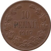 Finnland 10 Pennia 1917 - Umlaufmünze - Kupfer