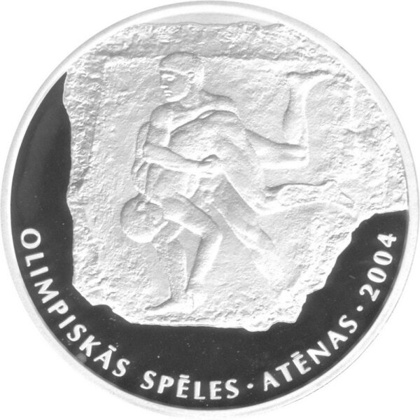Lettland 1 Lats 2002 - XXVIII. Olympische Sommerspiele 2004 in Athen "Ringen" - Silber PP