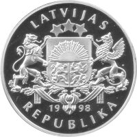 Lettland 10 Latu 1998 - Eisbrecher Krisjanis Valdemars - Silber PP
