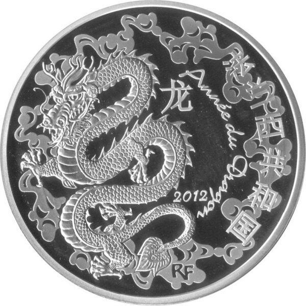 Frankreich 10 Euro 2012 - Jahr des Drachen - Silber PP
