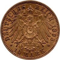 J.211 Hamburg 10 Mark 1890-1913 - Stadtwappen - Gold -vz
